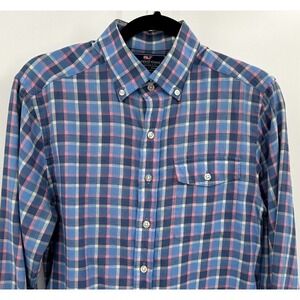 VINEYARD VINES SLIM FIT CROSBY BUTTON FRONT SHIRT Men's Small Cotton Linen Blend